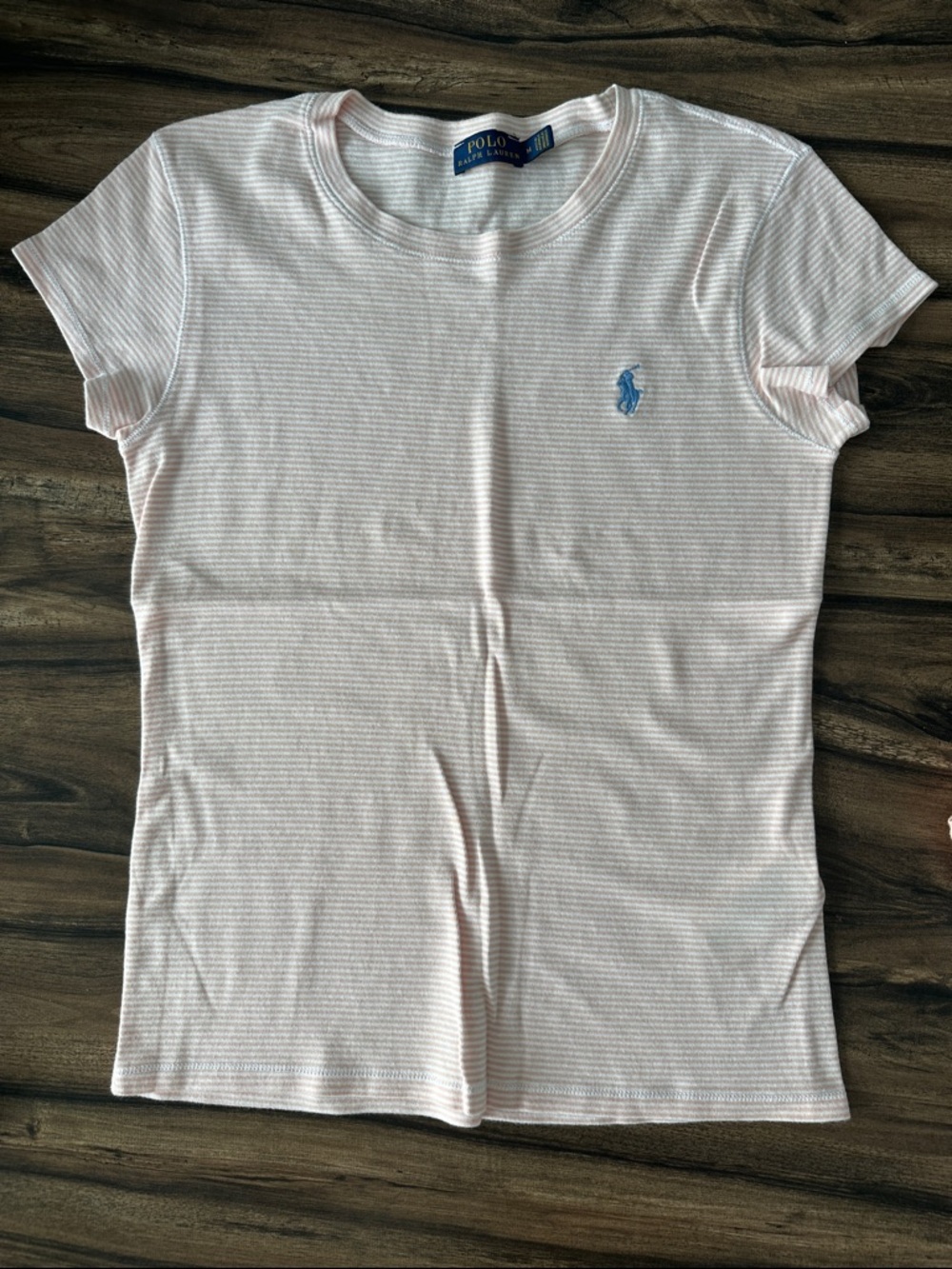 Polo by Ralph Lauren Light Pink Stripe Short Sleeve Tee